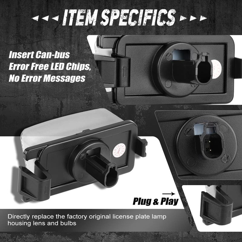 NUVISION LIGHTING Pair of LED License Plate Lights Compatible with 09-14 Cube / 03-08 350Z / 09-12 Sentra / 11-17 Leaf, 26510-CD00A 26510-CD00B, NVL-LPL-015 - Image 4